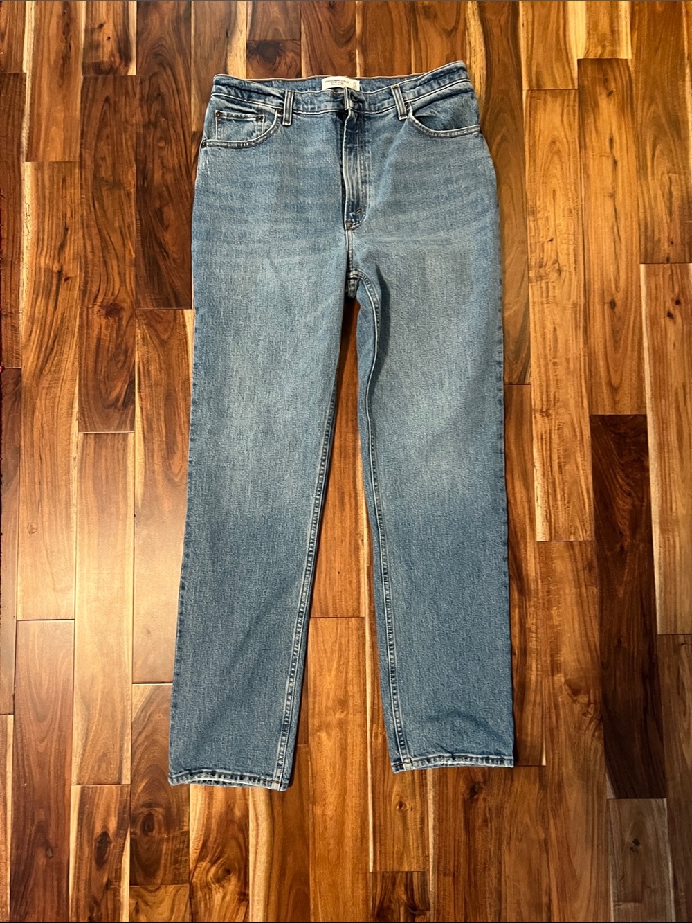 Abercrombie & Fitch Light Blue High-Rise Straight Jeans